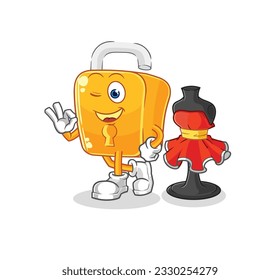 the padlock fashion designer vector. cartoon character