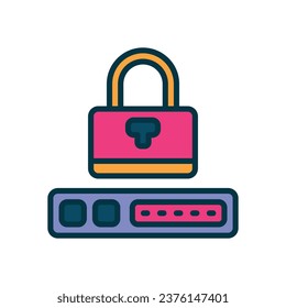 padlock filled color icon. vector icon for your website, mobile, presentation, and logo design.