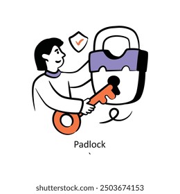 Padlock filled outline Style Design Vector Stock illustration. 