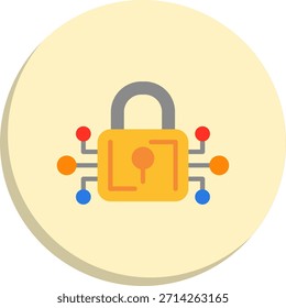 Padlock Flat Circle Style Icon