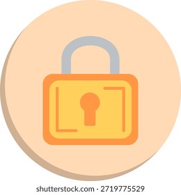 Icono de estilo de círculo plano de candado