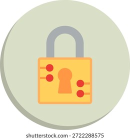 Icono de estilo de círculo plano de candado