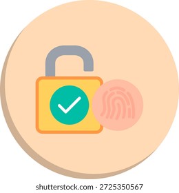 Icono de estilo de círculo plano de candado