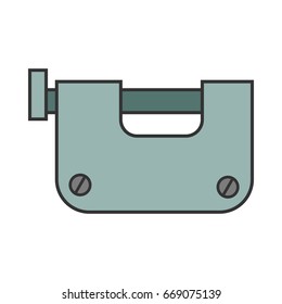 Padlock. Flat colored icon of lock isolated on white background. Object of safety, protection.
