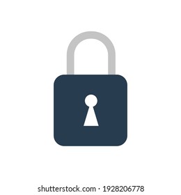 Padlock with flat design style. Vector illustration.