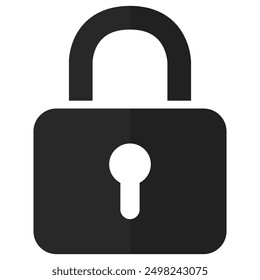 Padlock flat icon design isolated on white background.