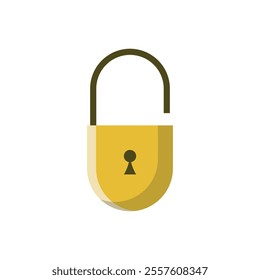 Padlock flat icon vector design illustration, security, secure, protect, shield vector design, isolated on white background. 