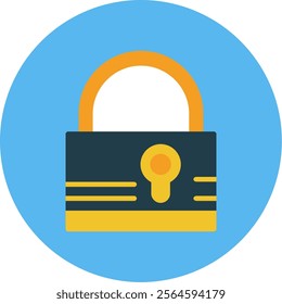 Padlock Flat Multi Color Vector Icon Design