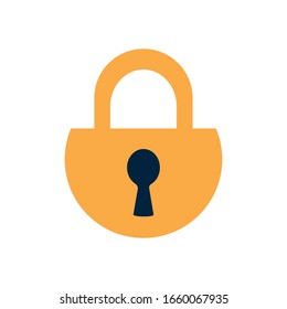 Padlock flat style icon design of Security lock access door house safe safety and protection theme Vector illustration