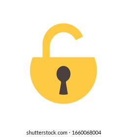 Padlock flat style icon design of Security lock access door house safe safety and protection theme Vector illustration