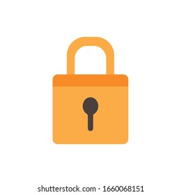 Padlock flat style icon design of Security lock access door house safe safety and protection theme Vector illustration