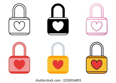 Padlock in flat style isolated