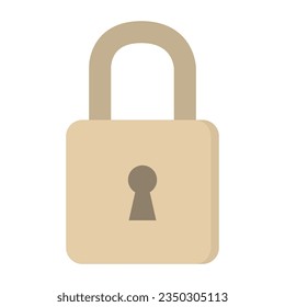 Padlock flat vector icon isolated on white background.