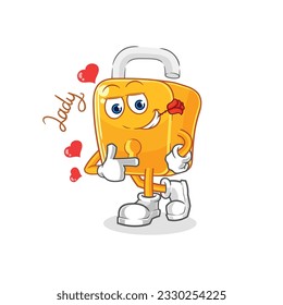 the padlock flirting illustration. character vector
