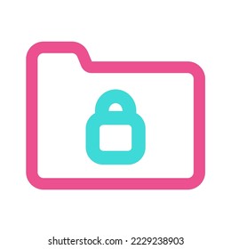 Padlock Folder Icon Two Tone Color