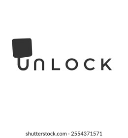 Padlock Forming the Letter U As UNLOCK Writing. suitable for, logos, icons, symbols and emblems.