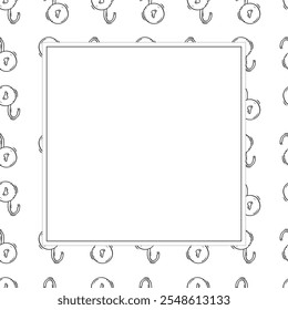 quadro de cadeado. quadro quadrado de cadeado de doodle. plano de fundo do quadro de cadeado desenhado à mão. plano de fundo de cadeado