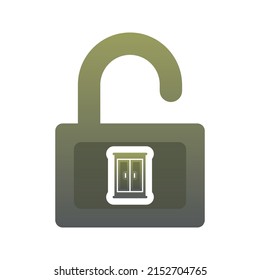 padlock furniture gradient logo design modern template icon