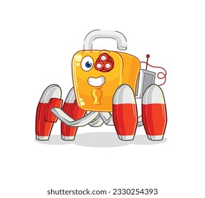 the padlock future robot vector. cartoon character