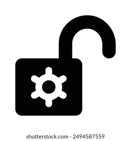 Padlock with gear, concept icon of security management