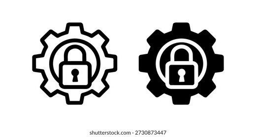 Iconos de candados y engranajes que representan Configuraciones de seguridad.