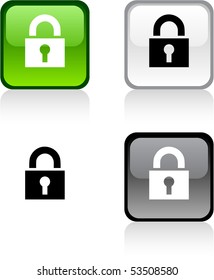 Padlock glossy square vibrant buttons.