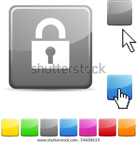 Padlock glossy vibrant web icon.