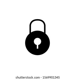 padlock glyph icon black and white