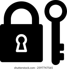 padlock glyph icon illustration vector