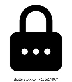 Padlock glyph vector icon