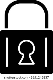 Padlock Glyph Vector Icon Design