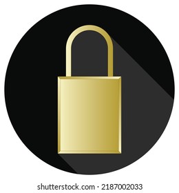 Padlock-Gold-Bild für Icon. Vektorgrafik.