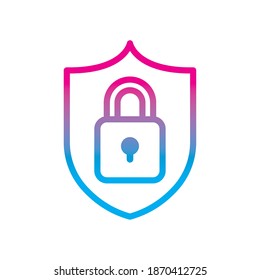 Padlock gradient style icon design of Security lock and access theme Vector illustration