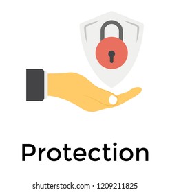 Padlock in hand  depicting protection