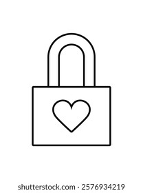 Padlock with Heart Icon Vector Illustration