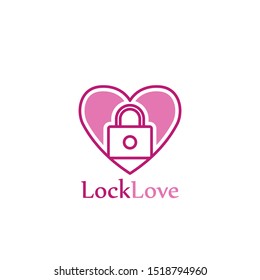 Padlock Heart Lock Love Logo design vector template. Happy Valentines Day concept. Infinity Lock Love Logotype icon. - vector