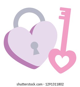 padlock with heart love icon