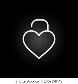 padlock of heart  neon icon. Elements of Heartbeat set. Simple icon for websites, web design, mobile app, info graphics