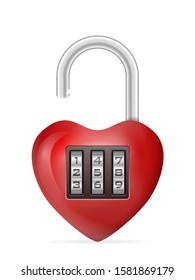 Padlock heart on a white background. Vector illustration.