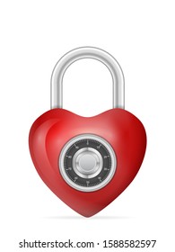 Padlock heart on a white background. Vector illustration.