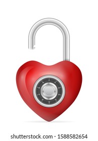 Padlock heart on a white background. Vector illustration.
