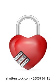 Padlock heart on a white background. Vector illustration.