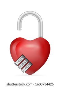 Padlock heart on a white background. Vector illustration.