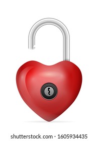 Padlock heart on a white background. Vector illustration.