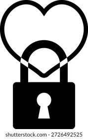 Ícone de cadeado e anel cardíaco