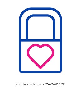 Padlock with heart shape. Concept of love, relationship, and security.