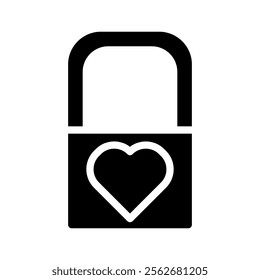 Padlock with heart shape. Concept of love, security, and romance.