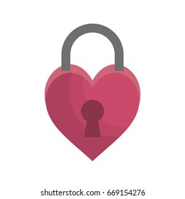 padlock in heart shape icon