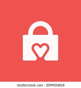 Padlock with Heart Symbol Inside for Security Apps