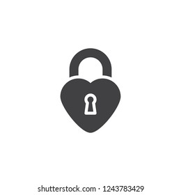 Padlock heart vector icon. filled flat sign for mobile concept and web design. Heart lock simple solid icon. Symbol, logo illustration. Pixel perfect vector graphics